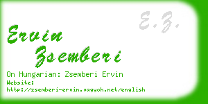 ervin zsemberi business card